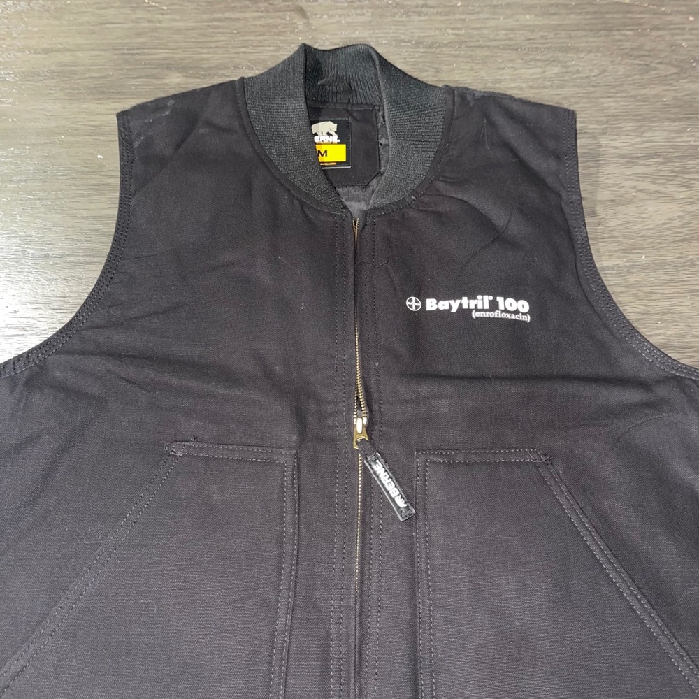 Berne Mens M Black Canvas Vest Baytril 100 Quilted Lined Workwear V812BK